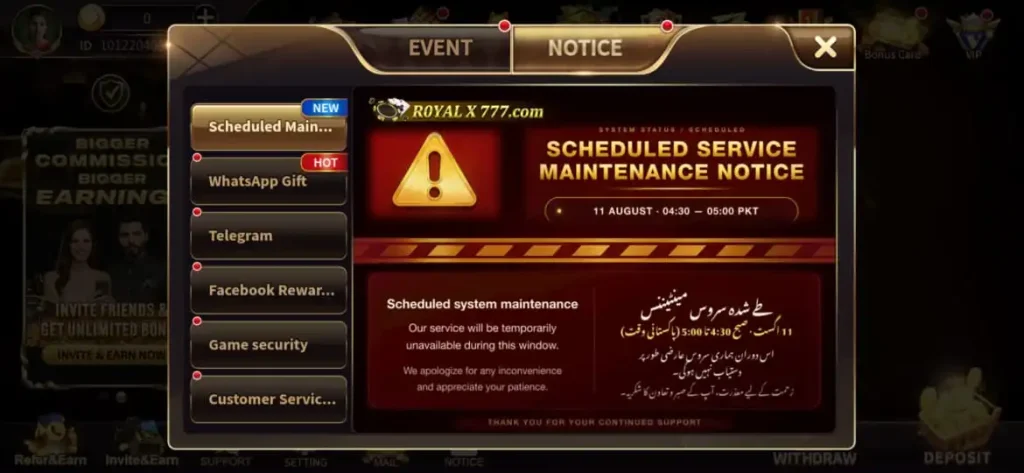 RoyalXCasino Event